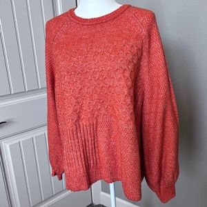 Cabi Orange Textured Sweater L